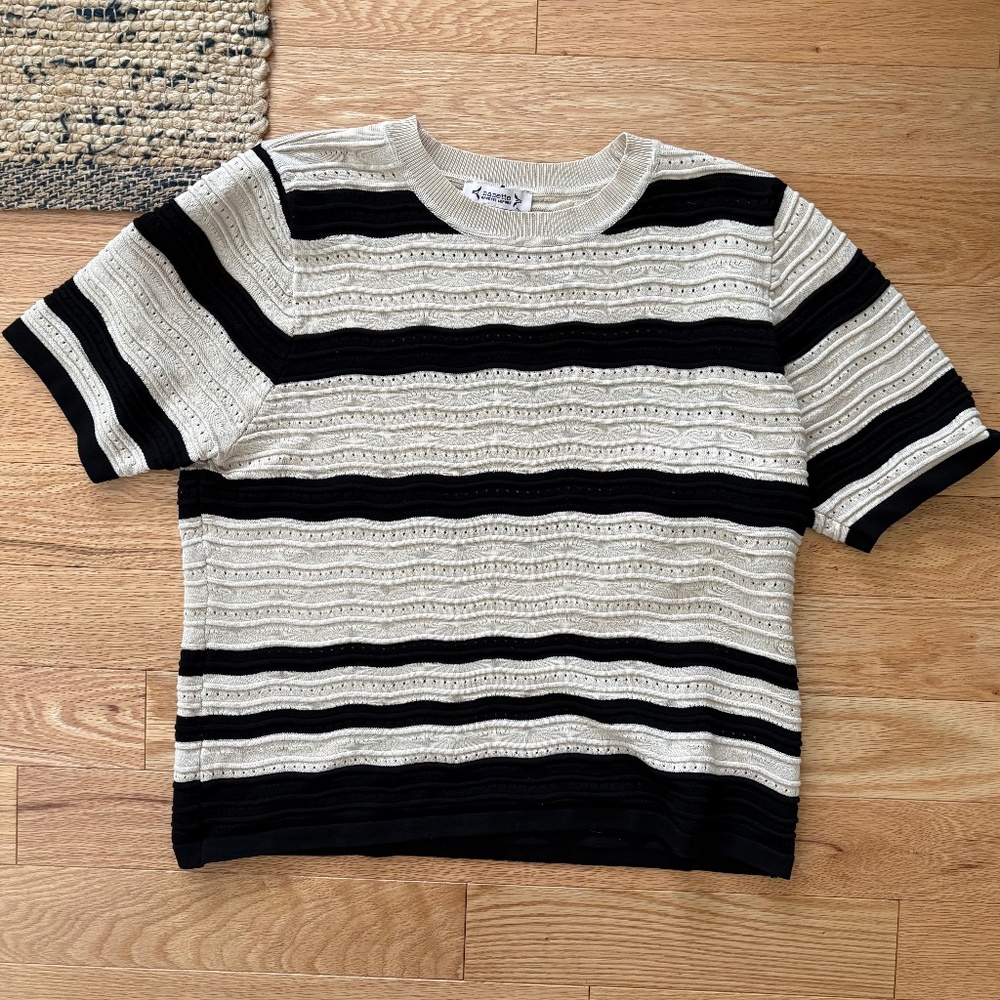 Nanette Lepore pointelle knit short sleeve top